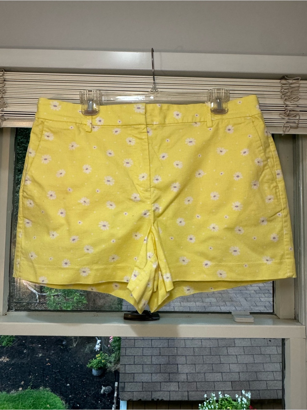 LOFT Yellow Daisy Print Cotton Shorts